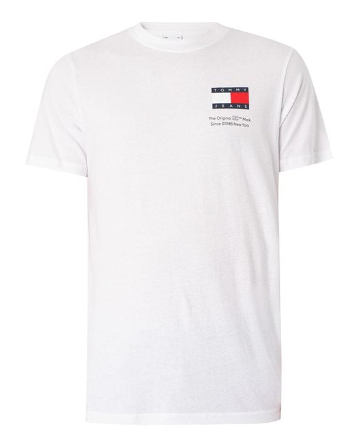 Tommy Hilfiger White Slim Essential Flag T-shirt for men