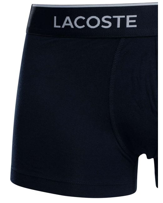Lacoste Blue 3 Pack Cotton Stretch Trunks for men