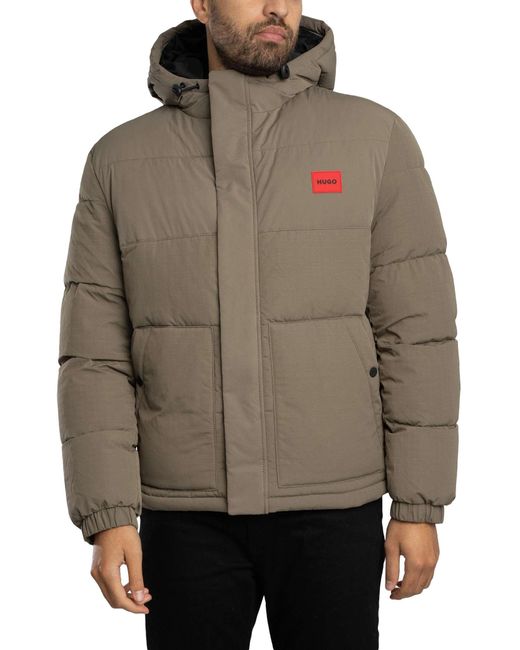 HUGO Gray Baro2541 Puffer Jacket for men
