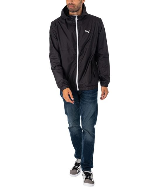 PUMA Blue Solid Windbreaker Jacket for men