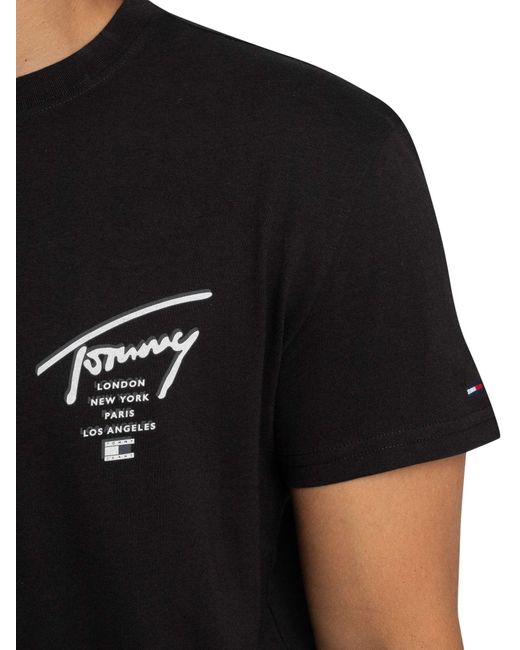 Tommy Hilfiger Black Regular Back Graphic Sign City T-shirt for men