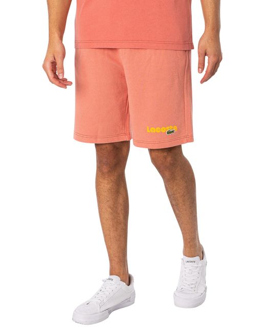 Lacoste Pink Brand Sweat Shorts for men