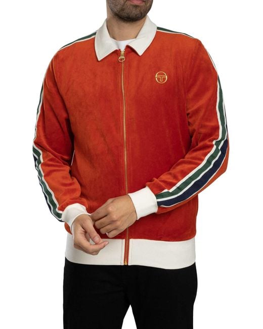 Sergio Tacchini Red Monte Velour Track Jacket for men