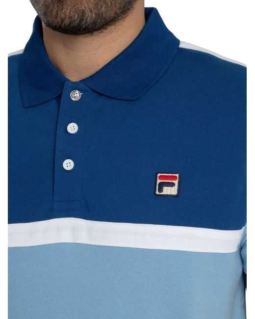 Fila Blue Mattia Contrast Panel Polo Shirt for men