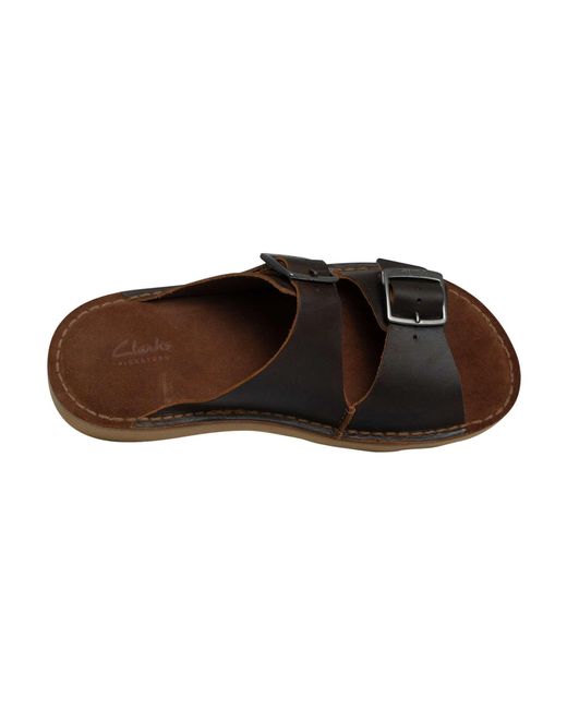 Clarks Brown Solsbury Strap Sandals for men