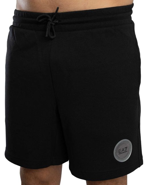 EA7 Black Badge Logo Sweat Shorts for men
