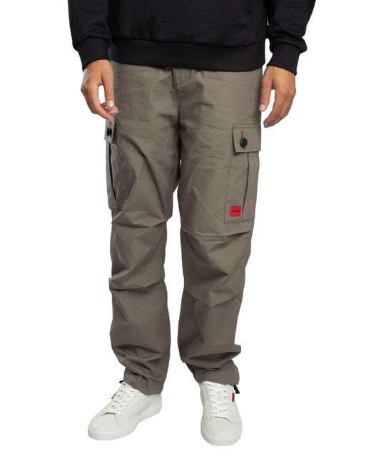 HUGO Gray Garlo233 Cargo Trousers for men