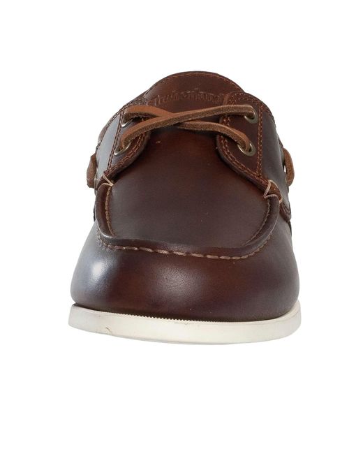 Timberland Brown Cedar Bay Essential Leather Boat Shoe for men