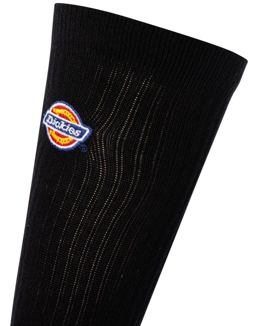 Dickies Black 3 Pack Valley Grove Socks for men