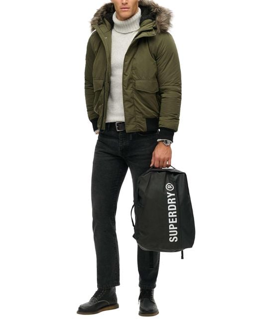 Superdry Black 25l Tarp Backpack for men