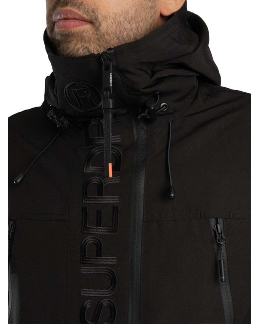 Superdry Black Ultimate Emb Windbreaker Jacket for men