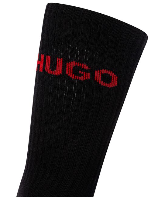 HUGO Black 6 Pack Cotton Socks for men