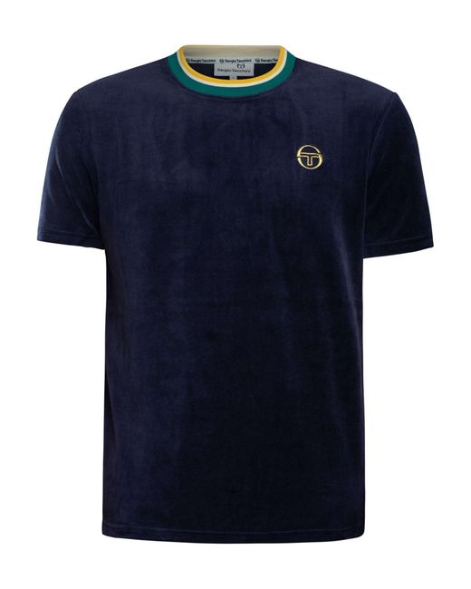 Sergio Tacchini Blue Monte Velour T-shirt for men