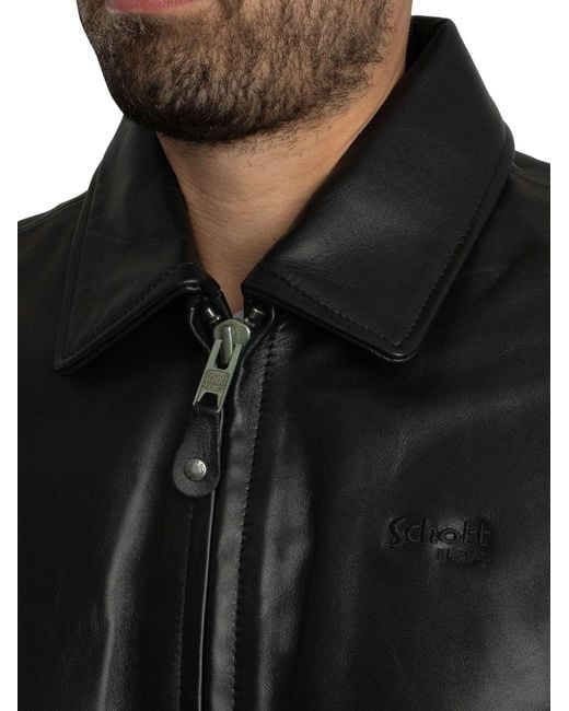 Schott Nyc Black Lc5100 Leather Jacket for men