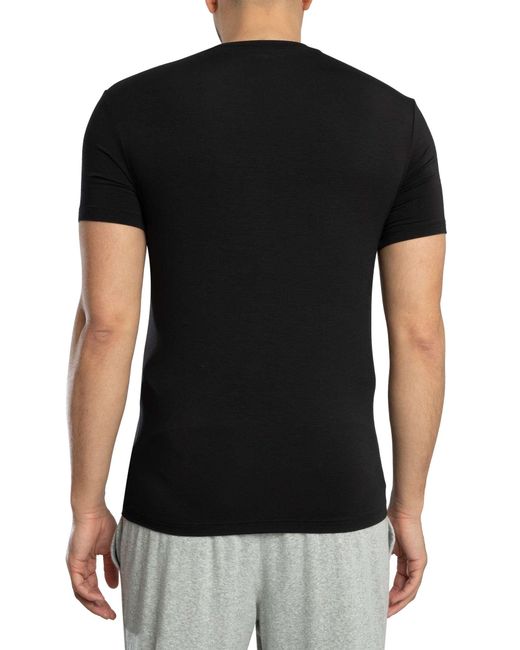 Emporio Armani Black 2 Pack Lounge Crew Fitted T-shirt for men