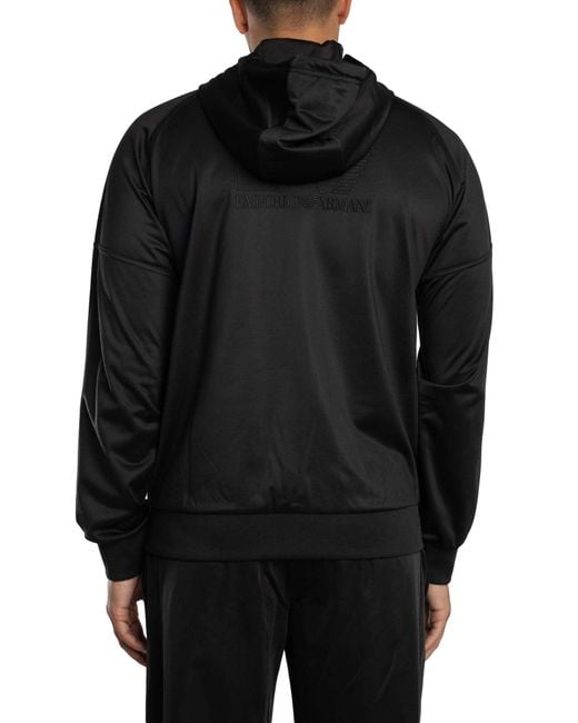 EA7 Black Gym Zip Hoodie Tracksuit for men
