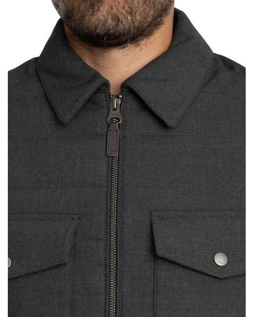 Gant Gray Insulated Flannel Jacket for men