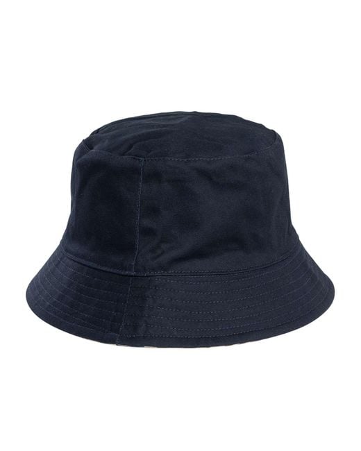 Aquascutum Blue Reversible Cotton Bucket Hat for men
