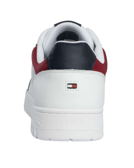 Tommy Hilfiger White Basket Core Leather Trainers for men