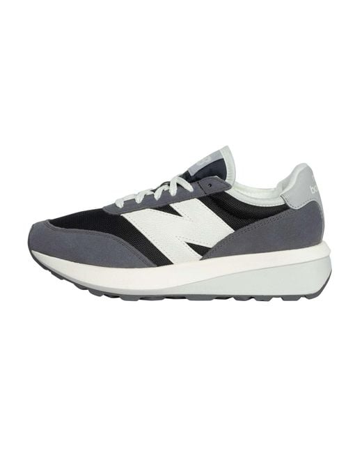 New Balance White 370 Suede Trainers for men