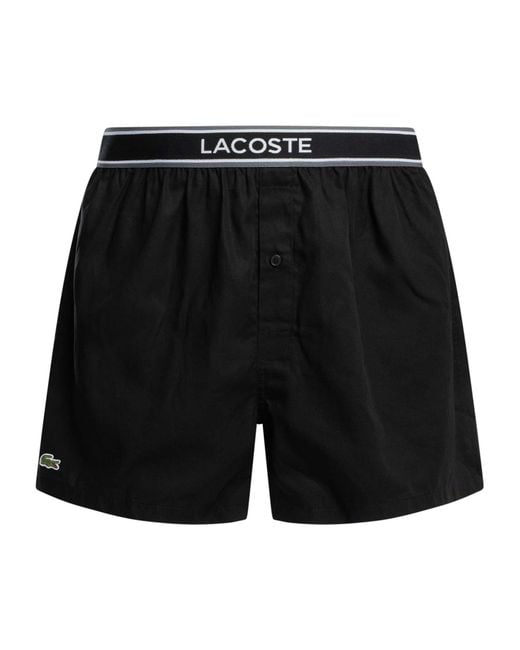 Lacoste Black 3 Pack Woven Boxers for men