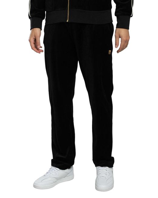 Fila Black Lorrie Velour Track Joggers for men