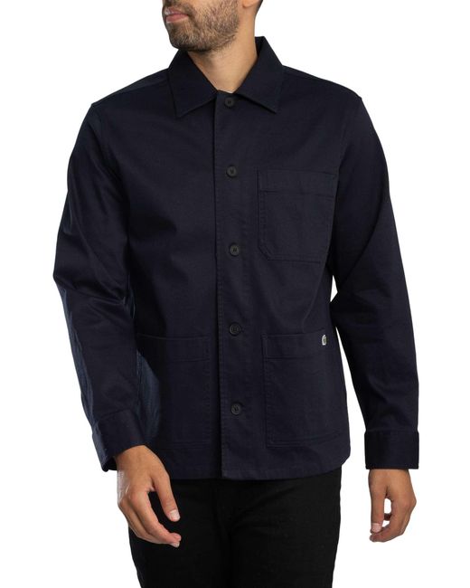 Lacoste Blue Cotton Overshirt Jacket for men