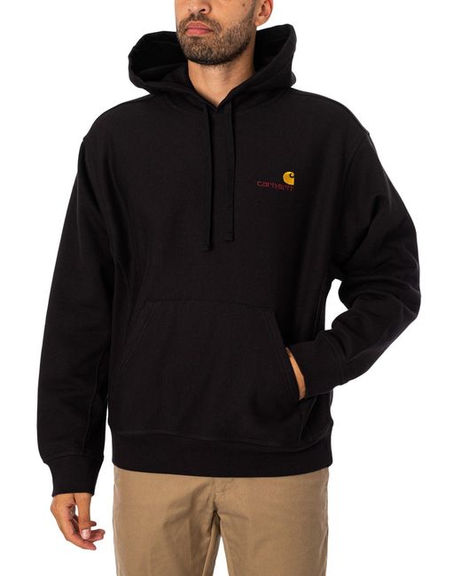 Carhartt Black Hooded American Script Sweatshirt for men