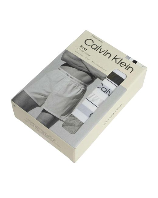 Calvin Klein Black 3 Pack Icon Slim Boxers for men