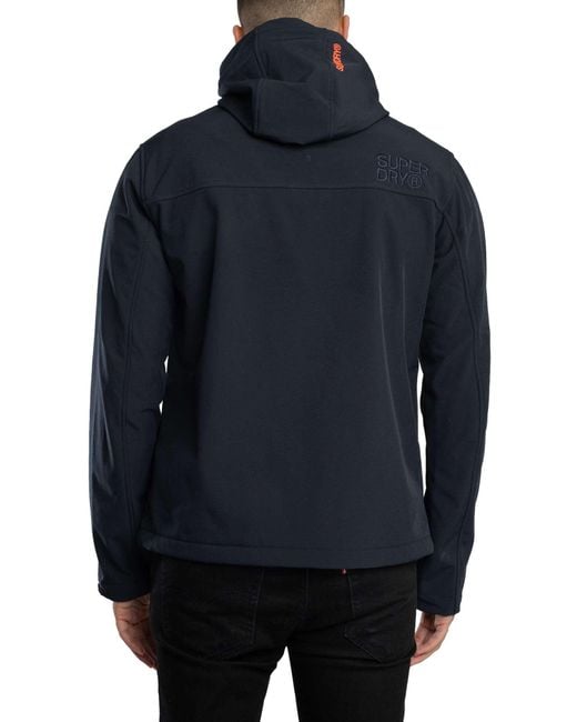 Superdry Blue Hooded Soft Shell Trekker Jacket for men