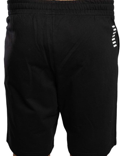 EA7 Black Leg Logo Sweat Shorts for men