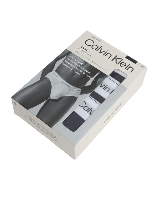 Calvin Klein Black 3 Pack Icon Hip Briefs for men