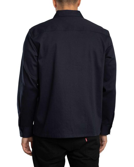 Lacoste Blue Cotton Overshirt Jacket for men