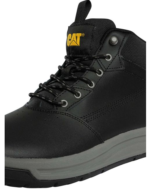 Caterpillar Black Apa Cush Sport Leather Boots for men