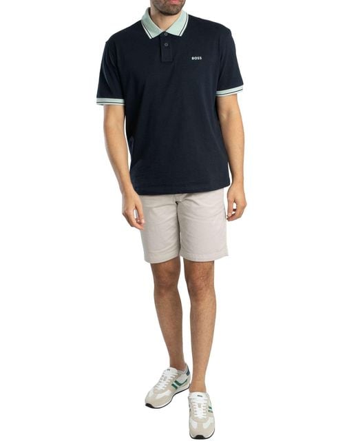 Boss Blue Slim Chino Shorts for men