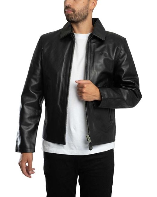 Schott Nyc Black Lc5100 Leather Jacket for men
