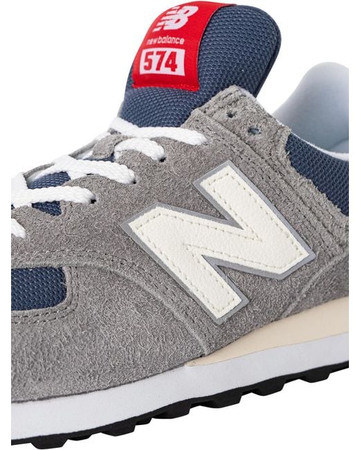New Balance White 574 Suede Trainers for men