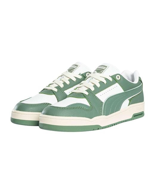 PUMA Green Slipstream Lo Vintage Leather Trainers for men