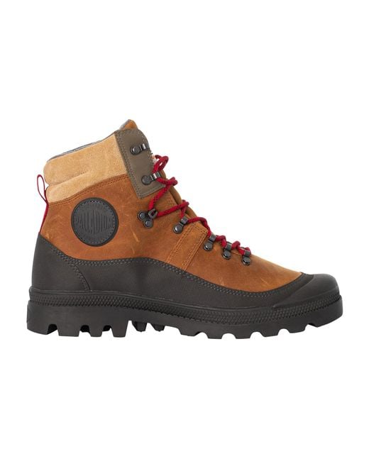 Palladium Brown Pallabrousse Wp Hiker Leather Boots for men