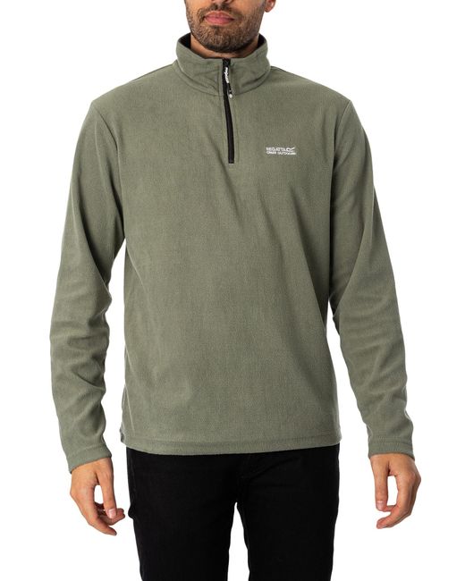 Regatta Green Thompson Lightweight Half Zip Sweatshirt for men