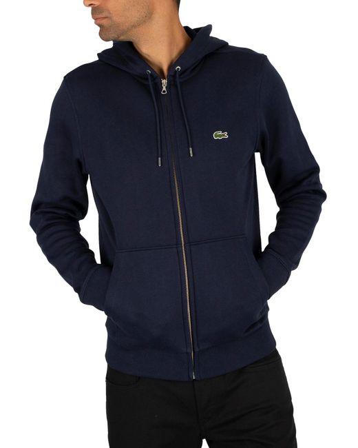 Lacoste Cotton Zip Hoodie in Navy (Blue) for Men - Save 3% - Lyst