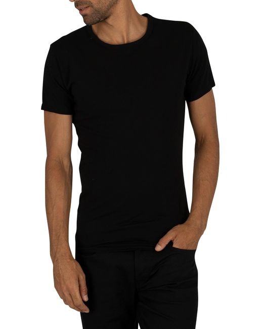 Tommy Hilfiger S Clothes - Shirt - Stretch Crew Neck Tee - 3 Pack - Black -  Size for Men | Lyst