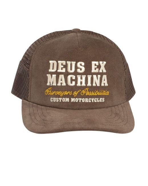 Deus Ex Machina Brown Gumshoe Cord Trucker Cap for men