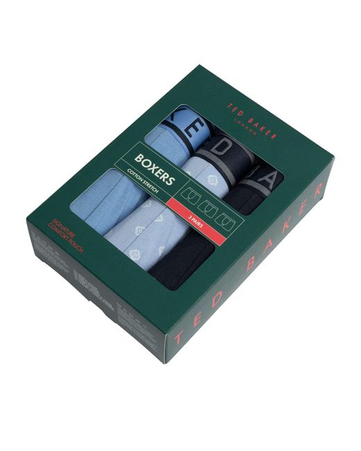 Ted Baker Blue 3 Pack Boxer Briefs for men