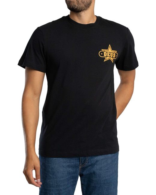 Deus Ex Machina Black Gumshoe Back Graphic T-shirt for men