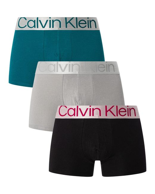 Calvin Klein Multicolor 3 Pack Reconsidered Steel Trunks for men