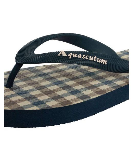 Aquascutum Blue Iconic Flip Flops for men