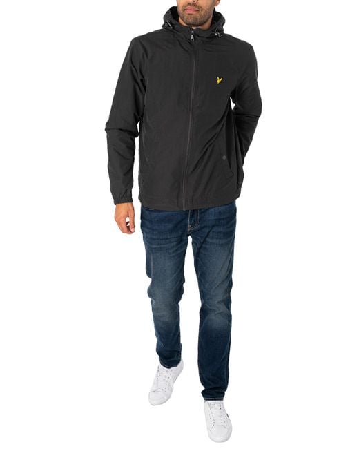 Lyle & Scott Black Zip Through Hooded Jacket for men