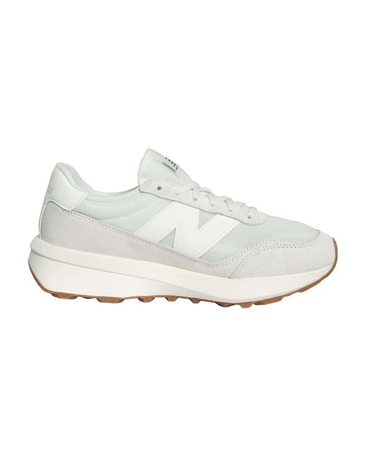 New Balance White 370 Mesh Trainers for men