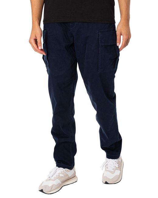 Timberland Blue Relaxed Tapered Cargo Trousers for men